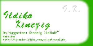 ildiko kinczig business card